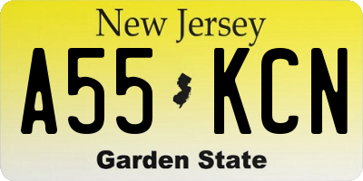 NJ license plate A55KCN