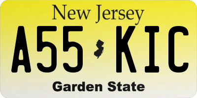 NJ license plate A55KIC