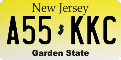 NJ license plate A55KKC