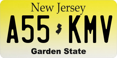 NJ license plate A55KMV
