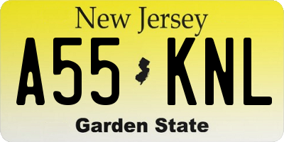 NJ license plate A55KNL