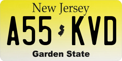 NJ license plate A55KVD