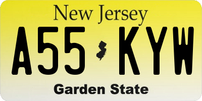 NJ license plate A55KYW