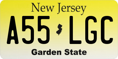 NJ license plate A55LGC