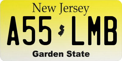NJ license plate A55LMB