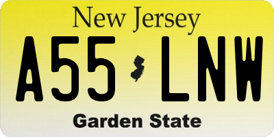NJ license plate A55LNW