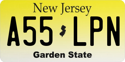NJ license plate A55LPN