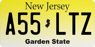 NJ license plate A55LTZ