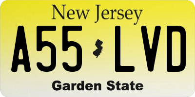 NJ license plate A55LVD