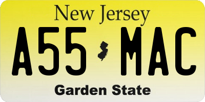 NJ license plate A55MAC
