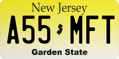 NJ license plate A55MFT