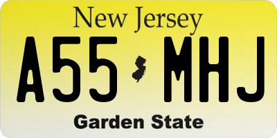 NJ license plate A55MHJ