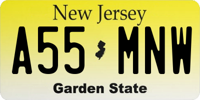 NJ license plate A55MNW
