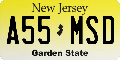 NJ license plate A55MSD