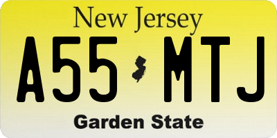 NJ license plate A55MTJ