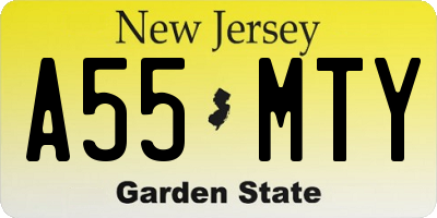 NJ license plate A55MTY