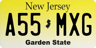 NJ license plate A55MXG