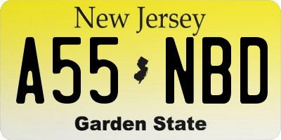 NJ license plate A55NBD
