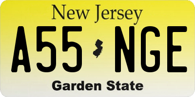 NJ license plate A55NGE