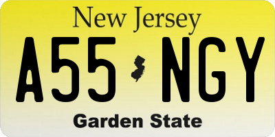 NJ license plate A55NGY