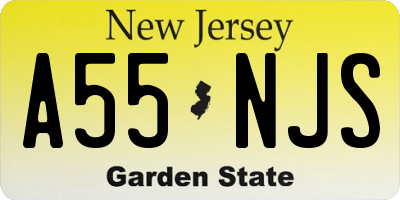 NJ license plate A55NJS