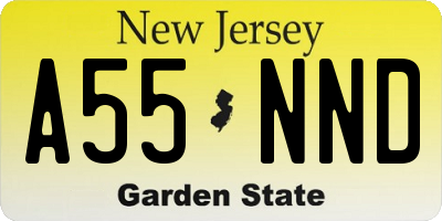 NJ license plate A55NND