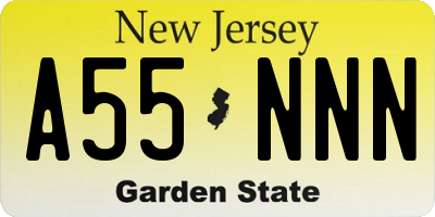 NJ license plate A55NNN