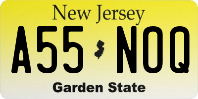 NJ license plate A55NOQ