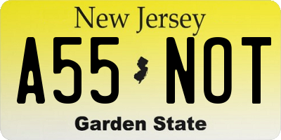 NJ license plate A55NOT