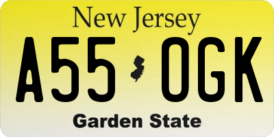 NJ license plate A55OGK
