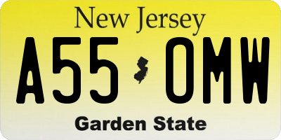 NJ license plate A55OMW