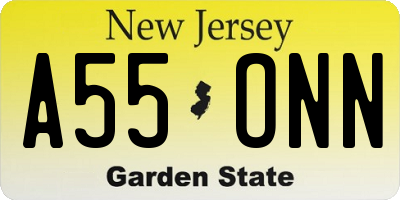 NJ license plate A55ONN