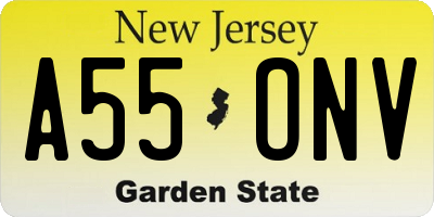 NJ license plate A55ONV