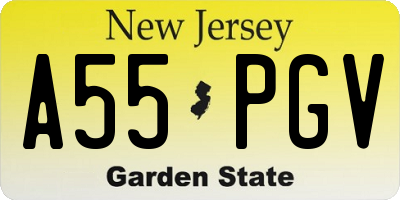 NJ license plate A55PGV