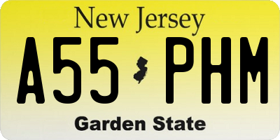 NJ license plate A55PHM