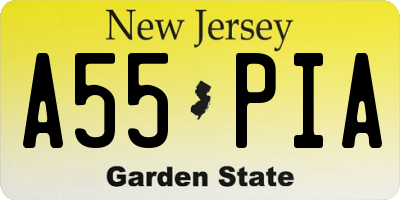 NJ license plate A55PIA