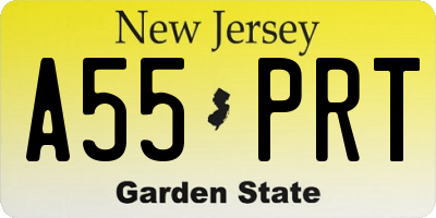 NJ license plate A55PRT