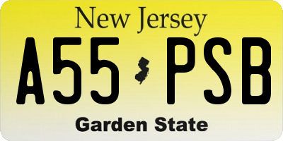 NJ license plate A55PSB