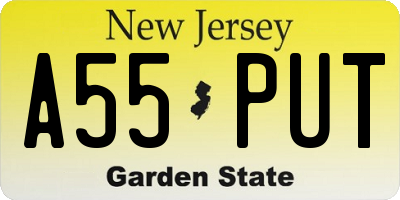 NJ license plate A55PUT