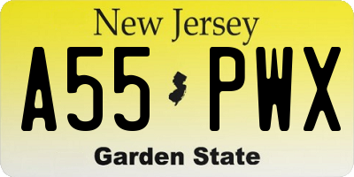 NJ license plate A55PWX