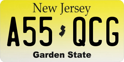 NJ license plate A55QCG