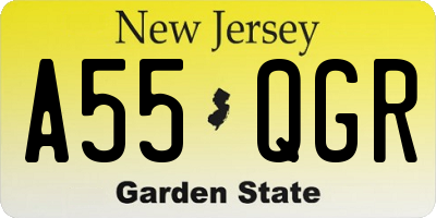NJ license plate A55QGR