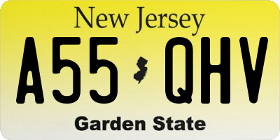 NJ license plate A55QHV
