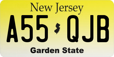 NJ license plate A55QJB