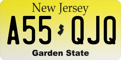 NJ license plate A55QJQ