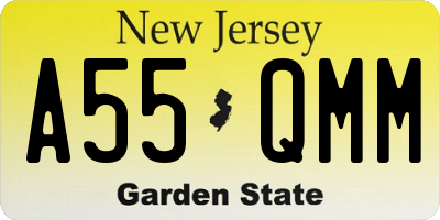 NJ license plate A55QMM