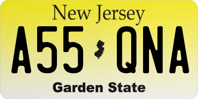 NJ license plate A55QNA