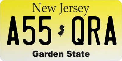 NJ license plate A55QRA