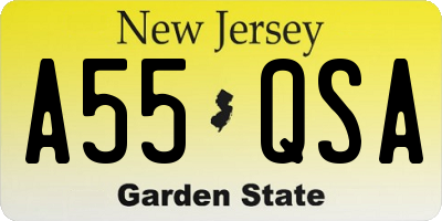 NJ license plate A55QSA