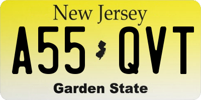 NJ license plate A55QVT